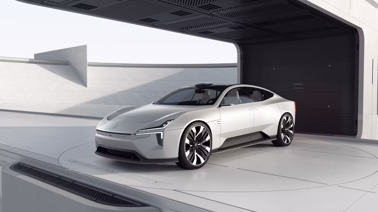 Polestar Precept parked in a grey space.
