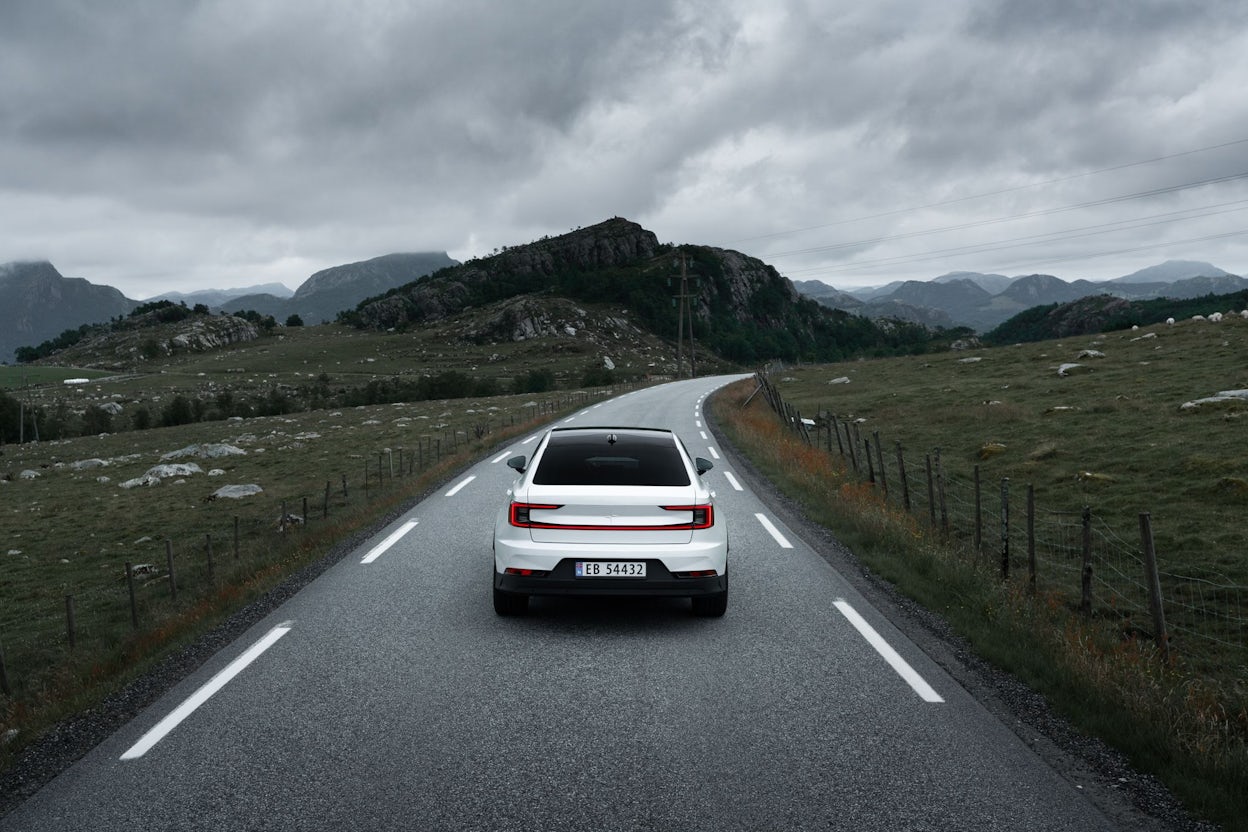 De volledig elektrische Polestar 2 in Noorwegen.
