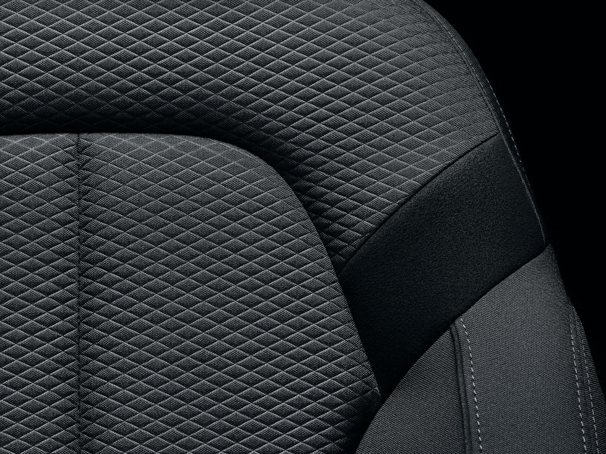 Close-up of textile of black car seat 