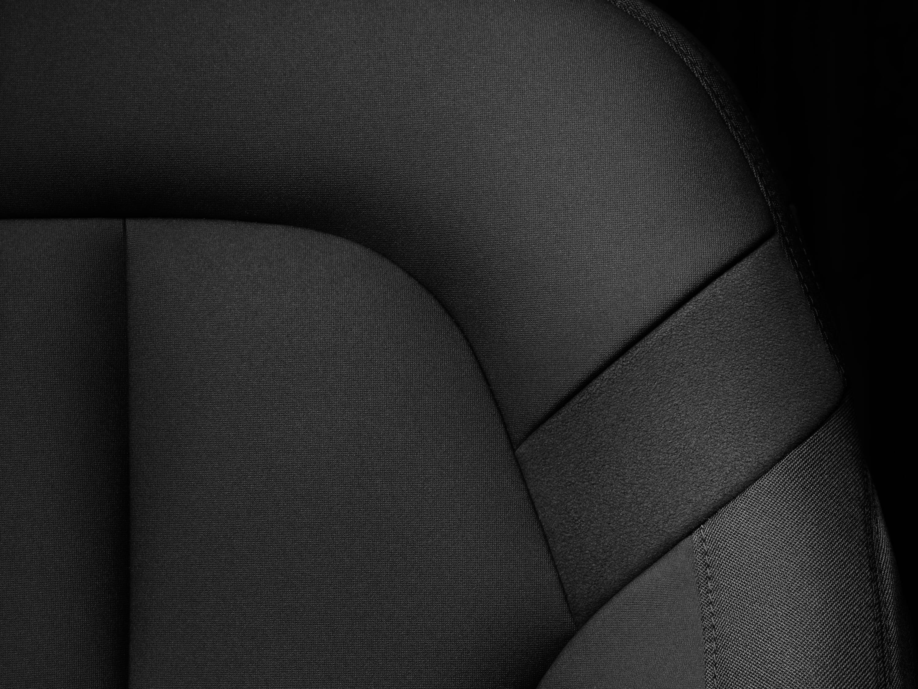 Details of black car seat 