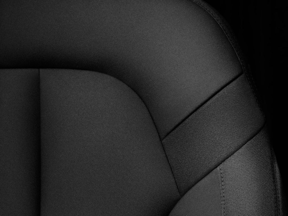 Details of black car seat 