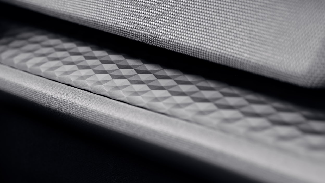 Close up of 3d deco interior in a Polestar 2.