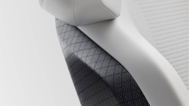 Details of grey seat with pattern