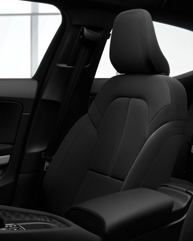 Charcoal interior seats inside the Polestar 2