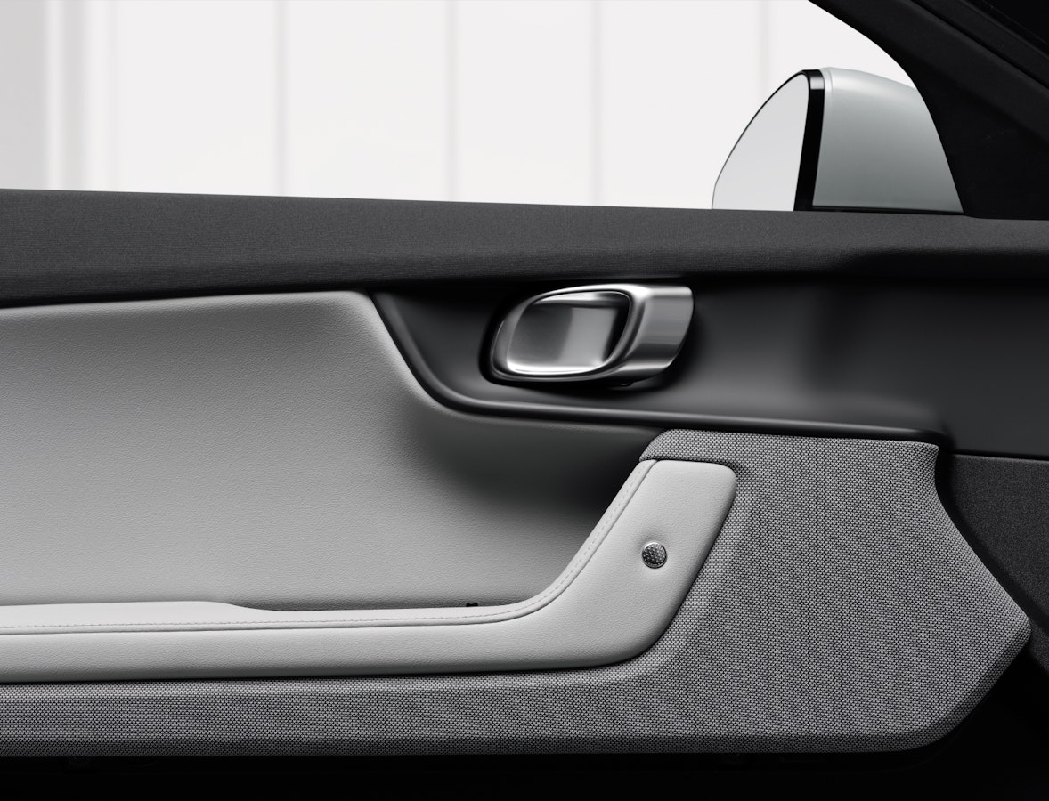 Interior details of car door in Polestar 2
