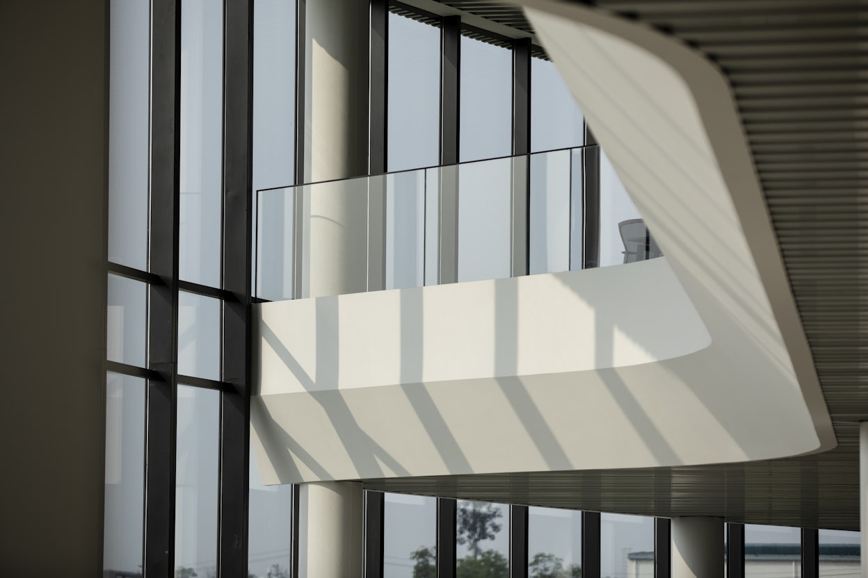 The RBA building showcasing large windows, allowing for generous amounts of natural light.