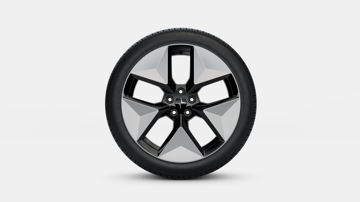 20” 5-V Spoke Black Silver Alloy Wheel.