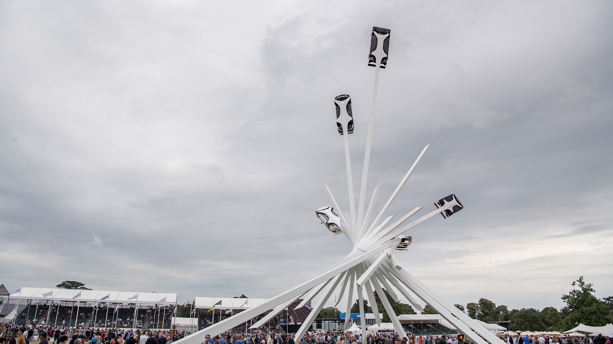 Large crowd of people watching the exhibition at Goodwood Festival of Speed 2022.