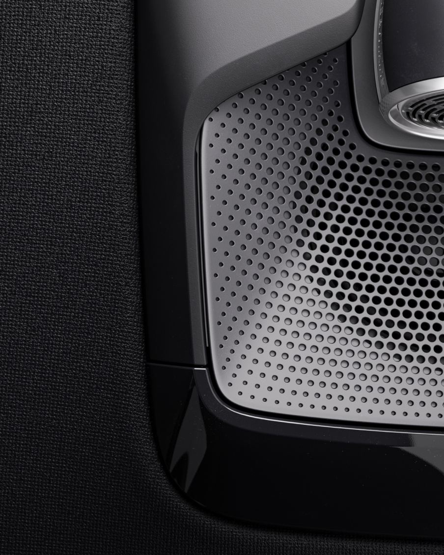 Audio system with the Bowers and Wilkins logo.
