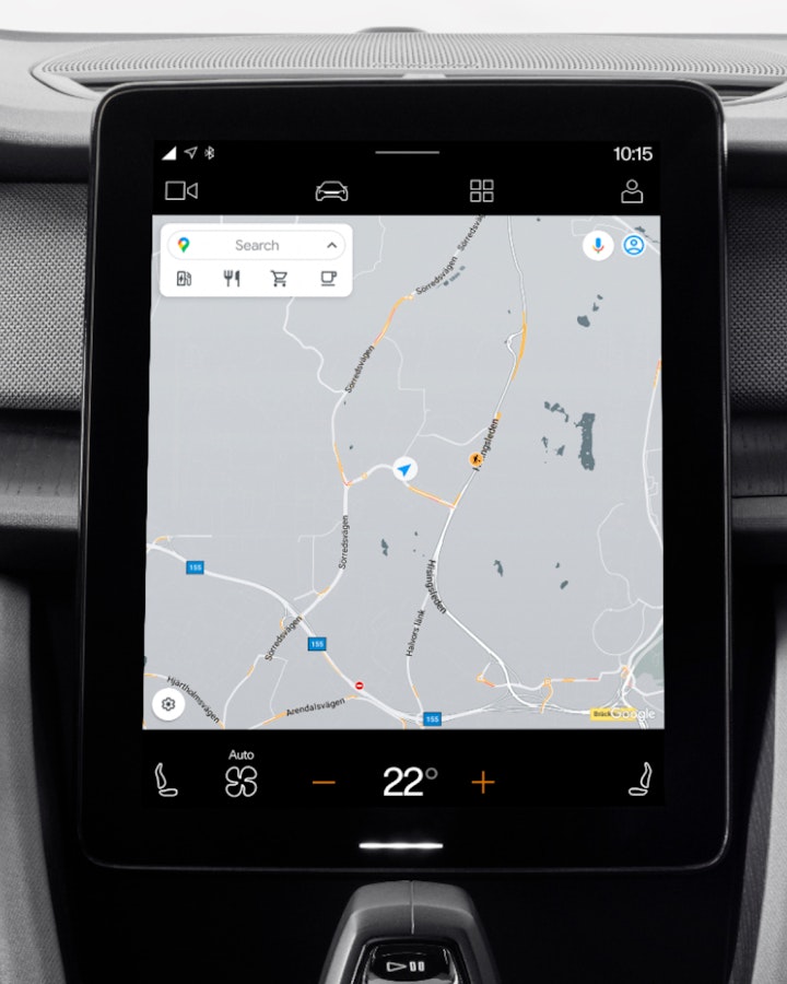 Tablet showing navigation