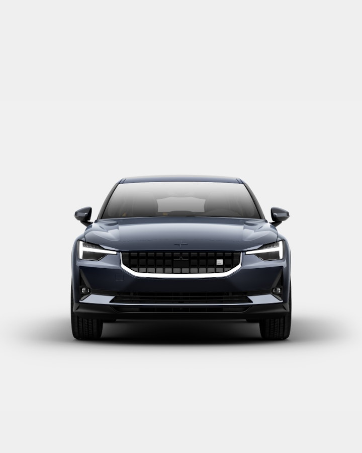Showing Polestar 2 from the side.