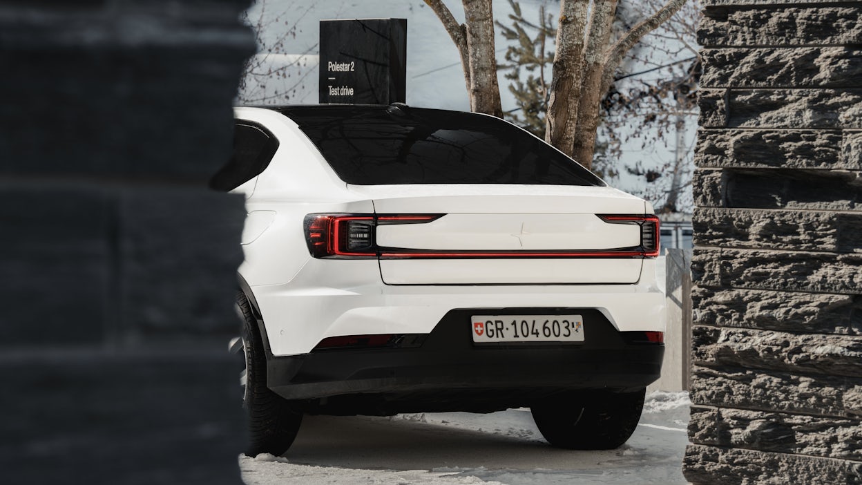 Polestar 2 test drives in Laax.