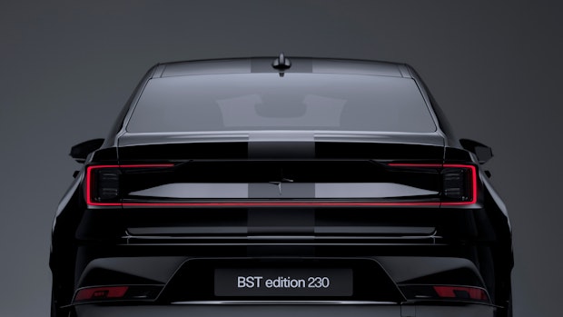 A black Polestar BST 230 rear view