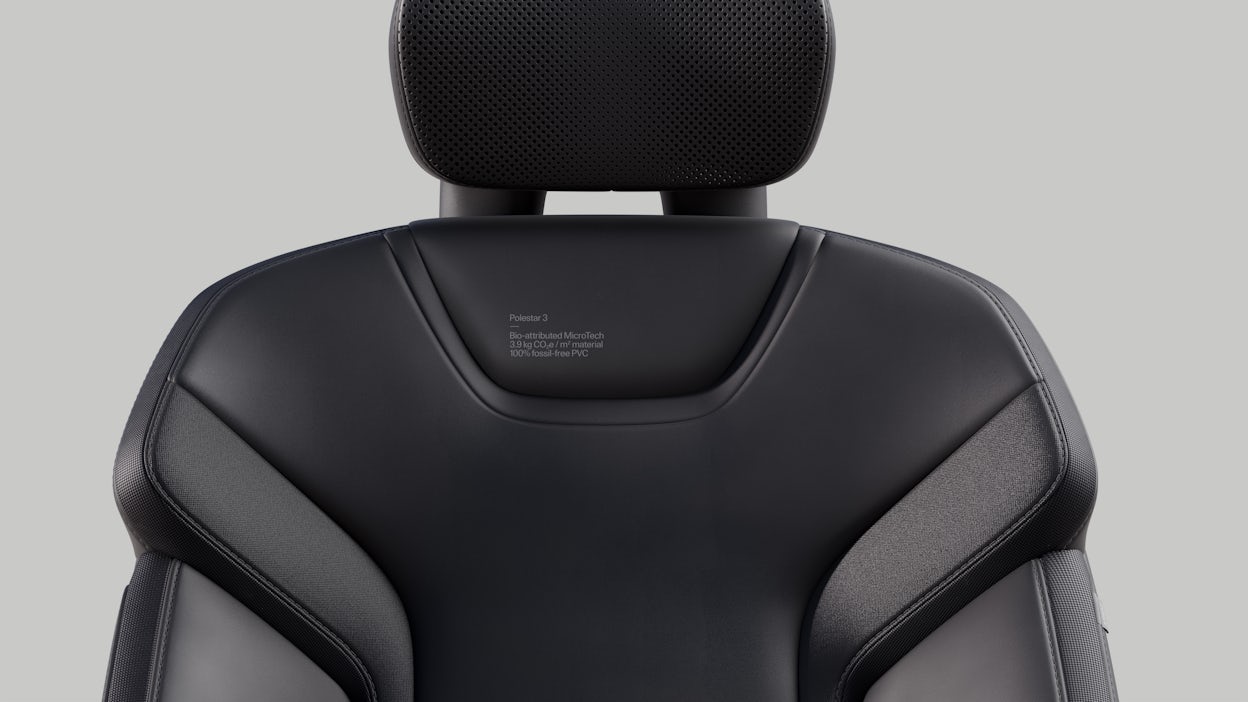 Close up of a black seat