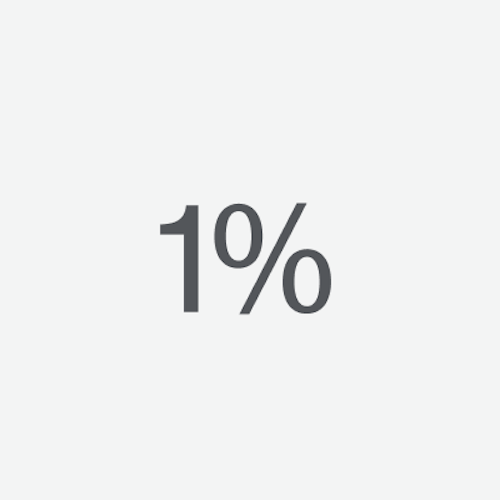 One percent shown on a white background