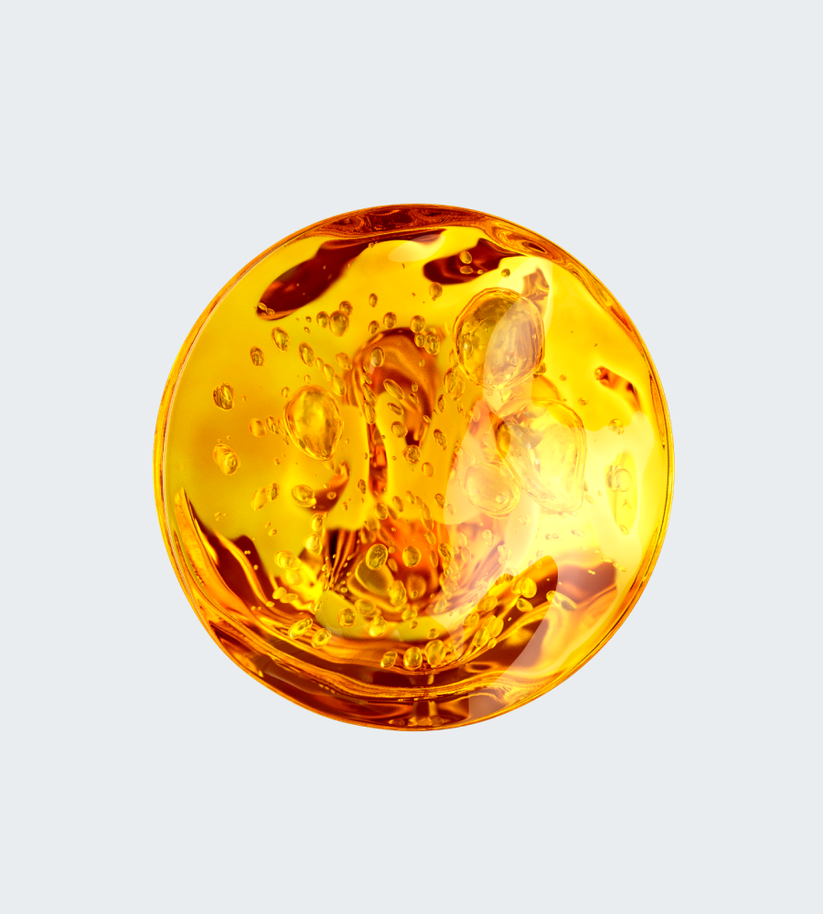 Yellow sphere of bio-attributed MicoTech on light background