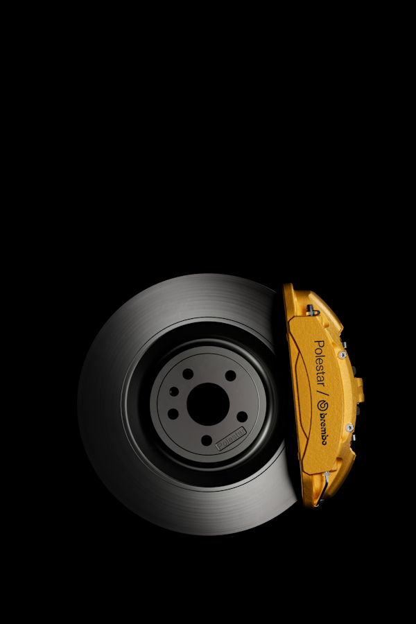 Detail of the brakes, black background