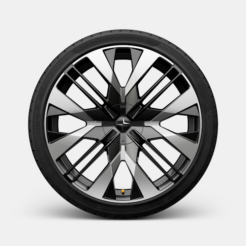 22" 4-Multi spoke black polished forged wheel