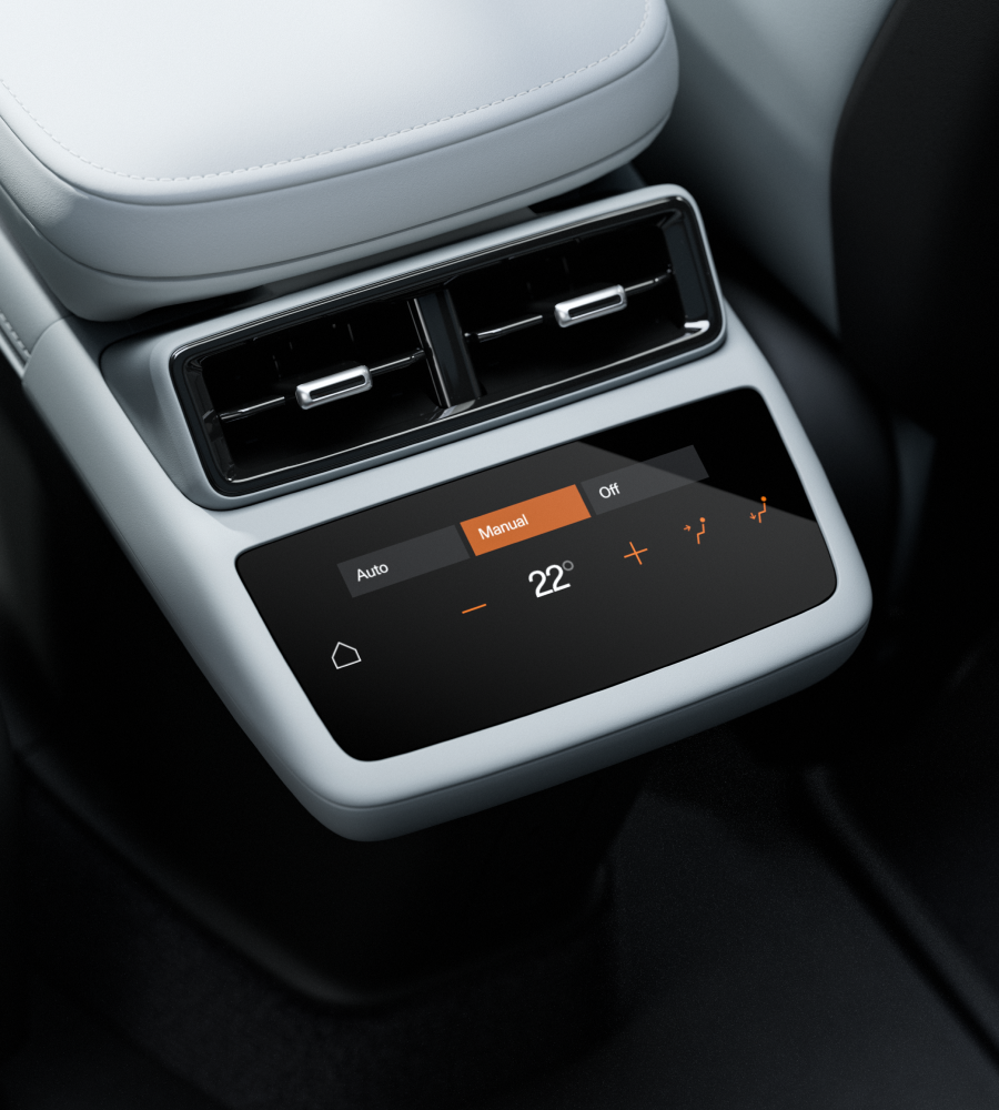 Heating function controls in the rear seats