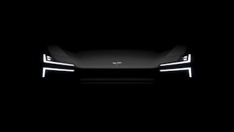 Front facing Polestar 4 in the dark.