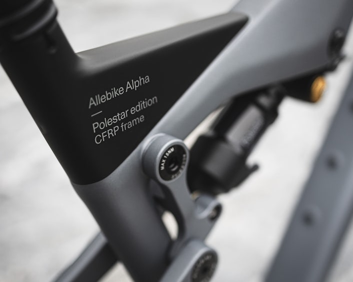 Written details on side of Allebike bike