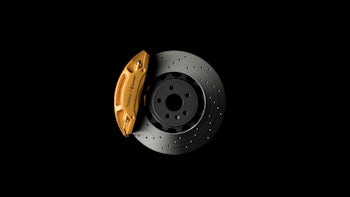 An assembled brembo brake.