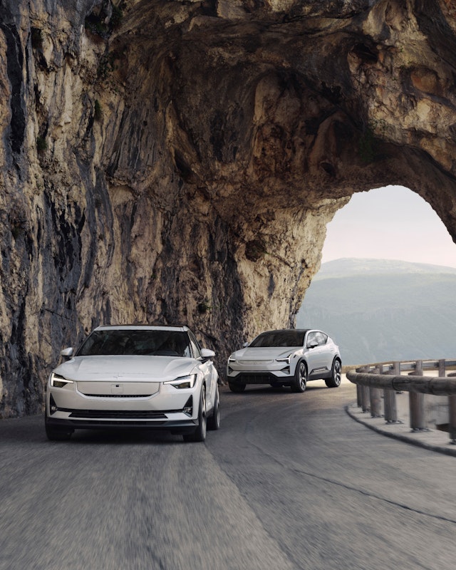 Polestar 2 and Polestar 3 on the road