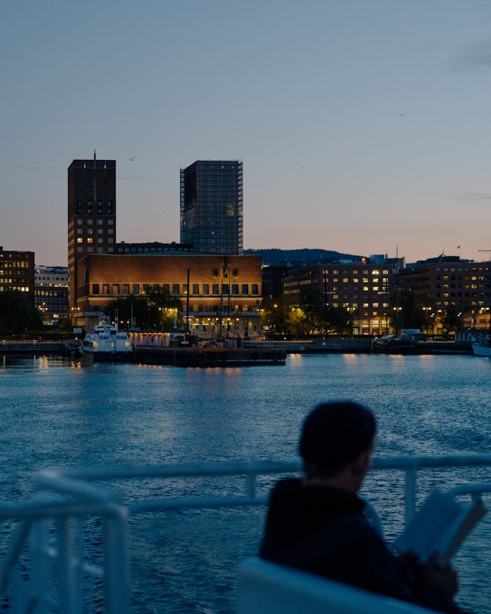 Oslo's harbour by ferry.