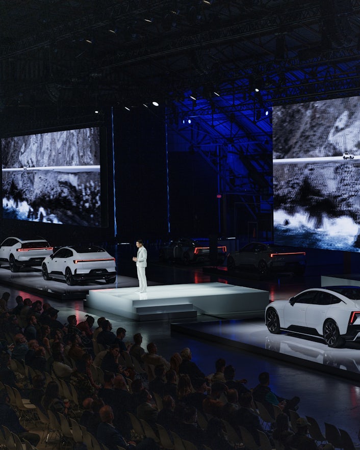 Polestar CEO Thomas Ingenlath on stage during Polestar Day.