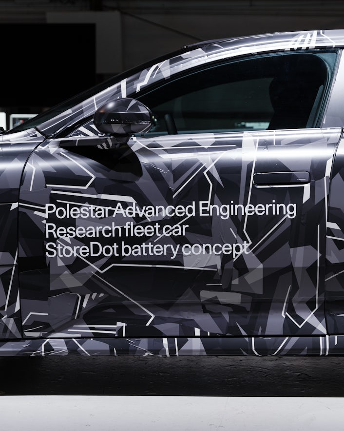 Side door of the camo Polestar Precept.