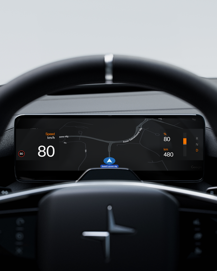 Centre display navigation mode in Polestar 4