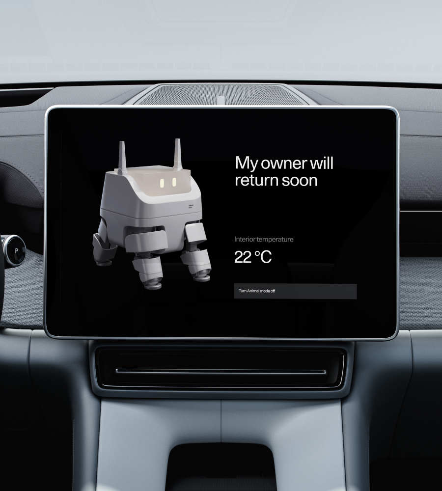 Animal mode shown on centre display in Polestar 4