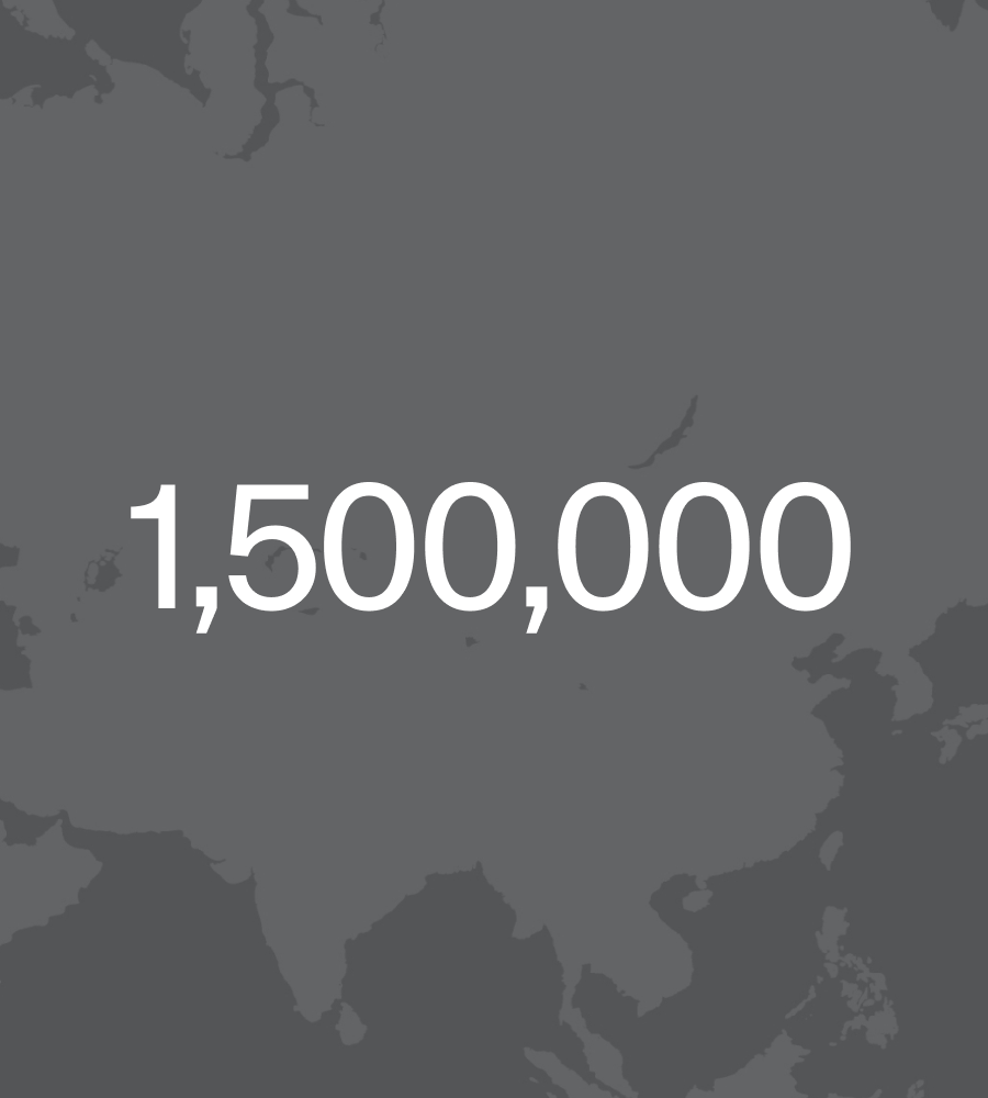 1,500,000 written in white on grey background, a graphic image of asia