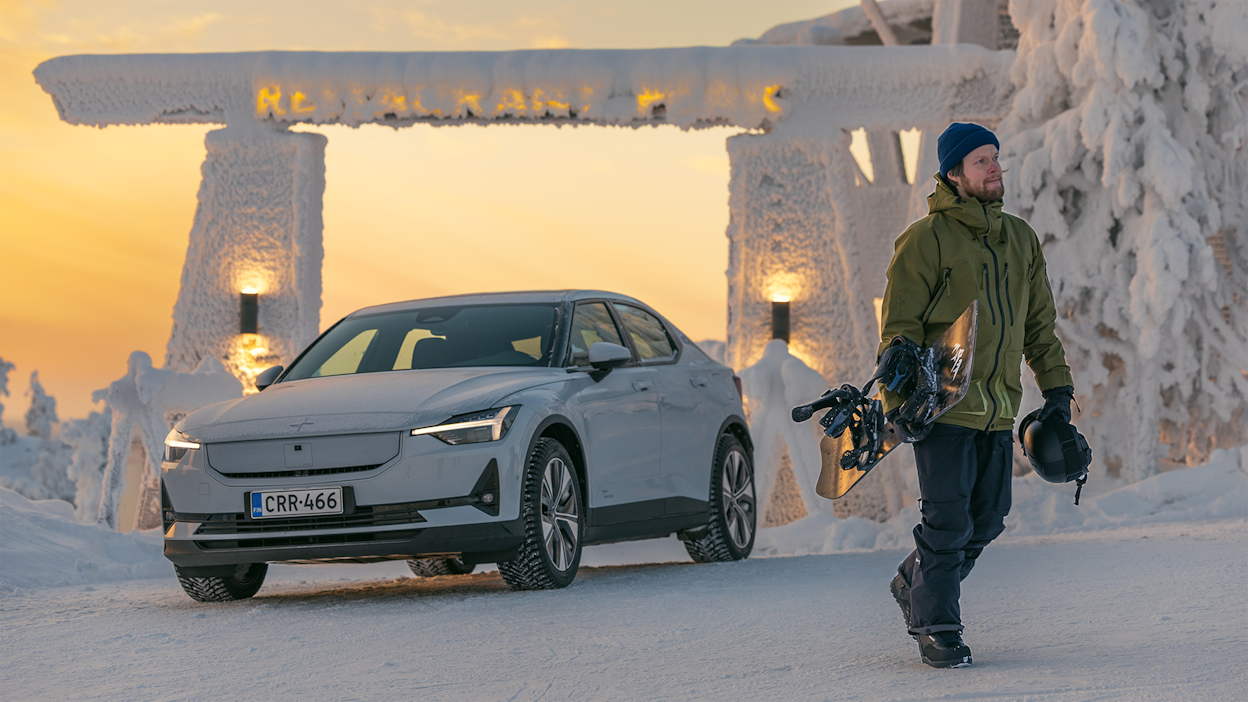 Antti walking away from his Polestar 2.