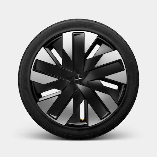 21" 5-Double spoke aero black diamond cut wheel