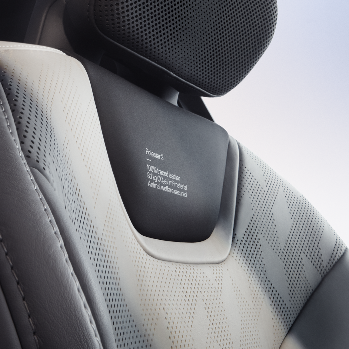 Close up of the Polestar 3 upholstery.