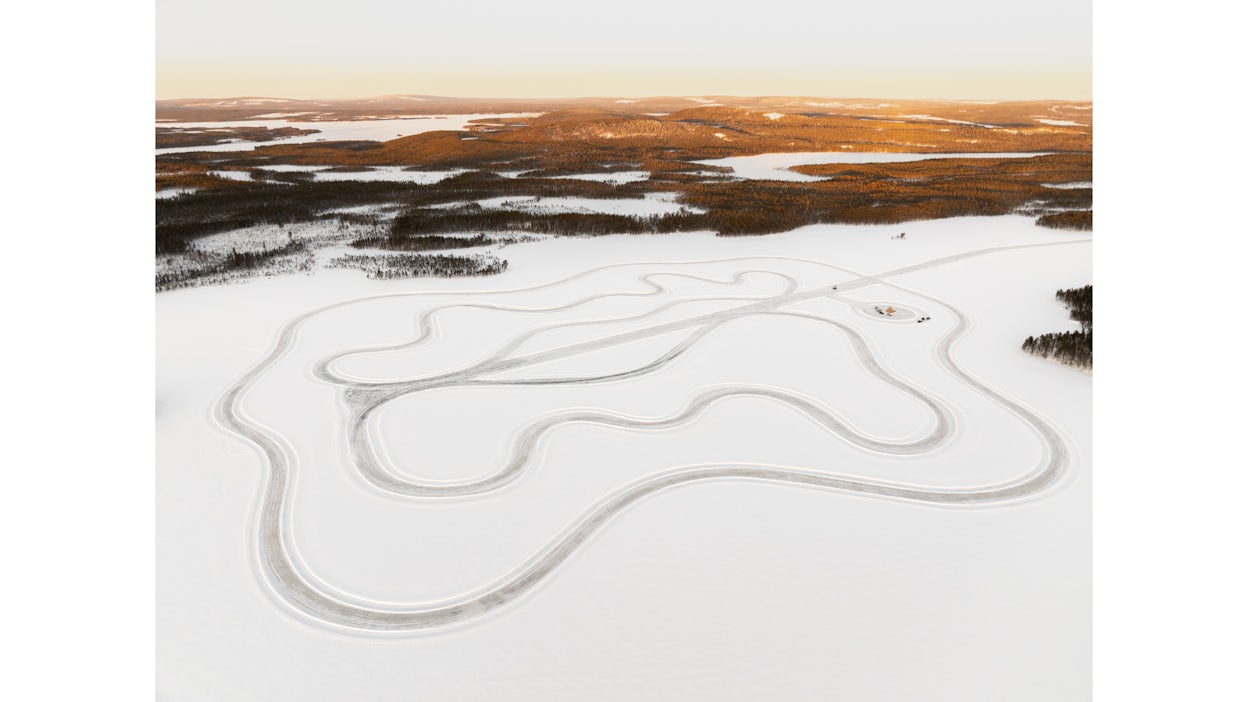 Joakim-ring track in Jokkmokk, aerial view.