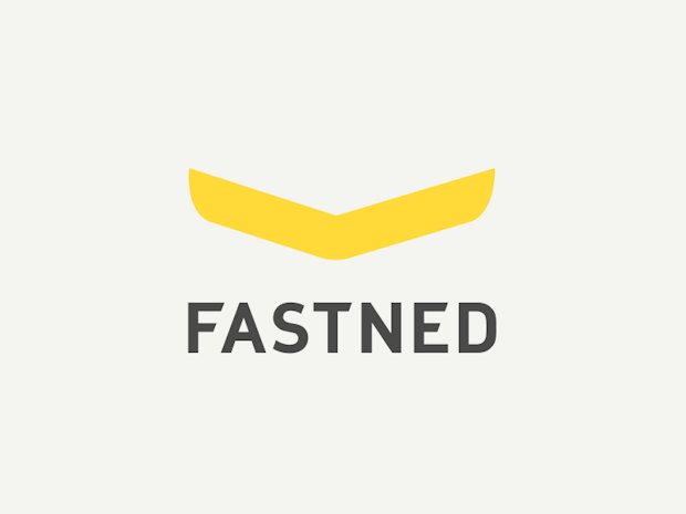 Fastned logo on a grey background.