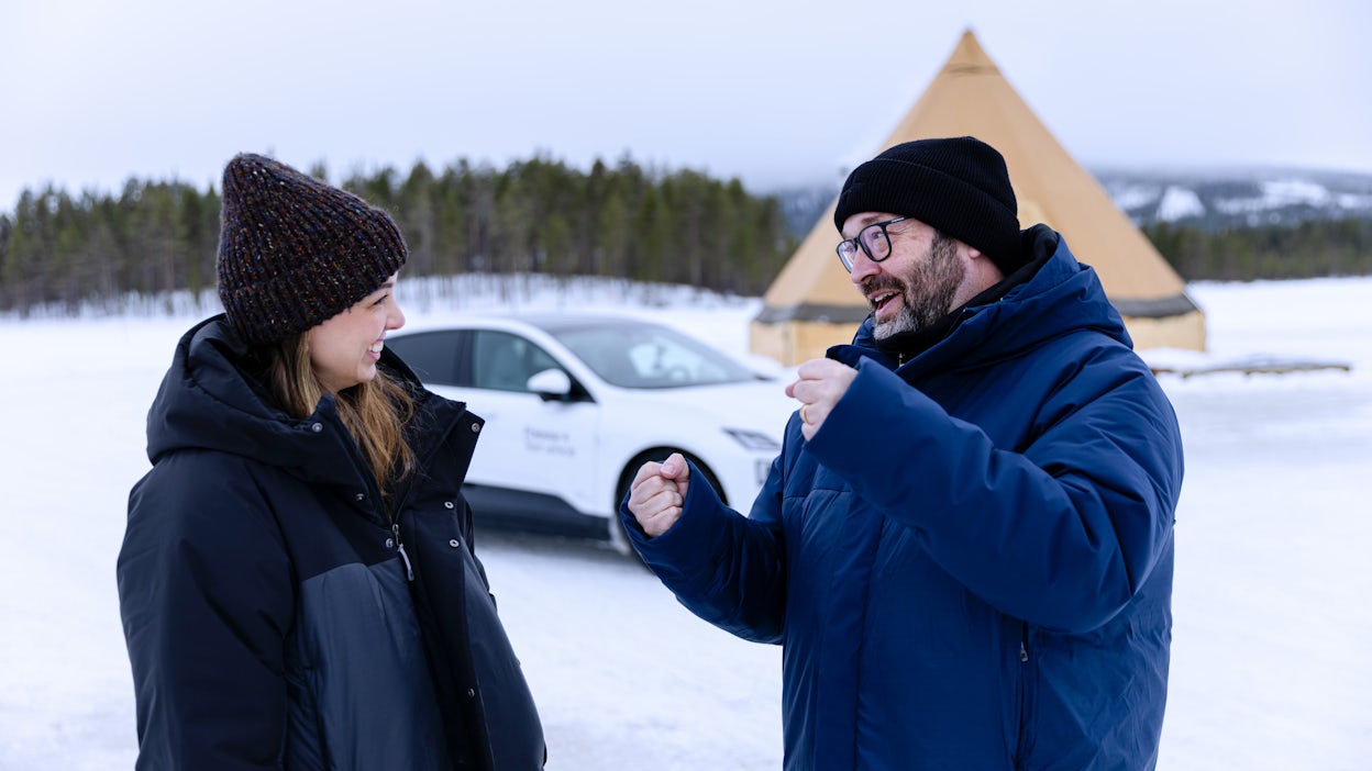 Nicole and Joakim racing Polestar 4.