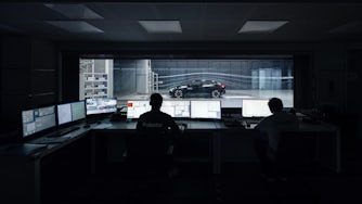 Control center at wind tunnel