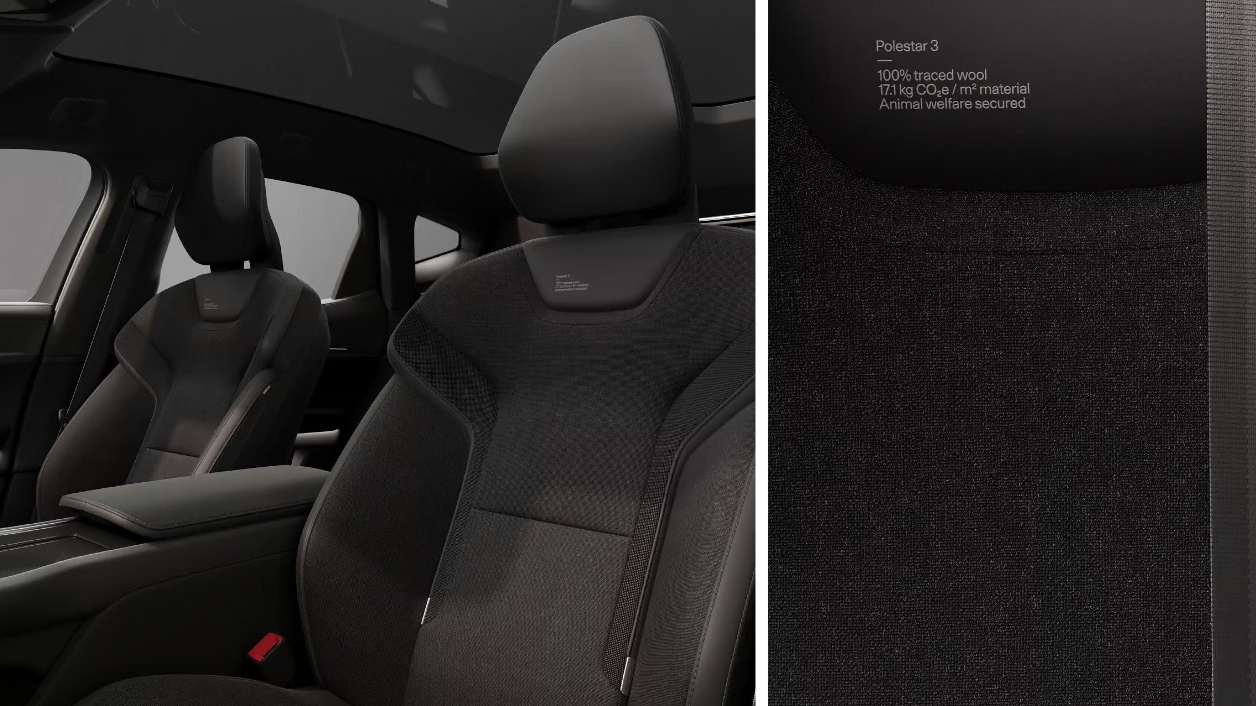 Animal welfare wool upholstery in Polestar 3
