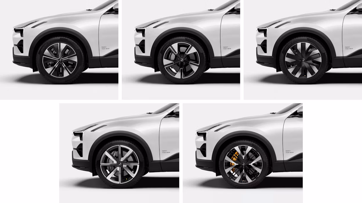 Five different wheels for Polestar 3