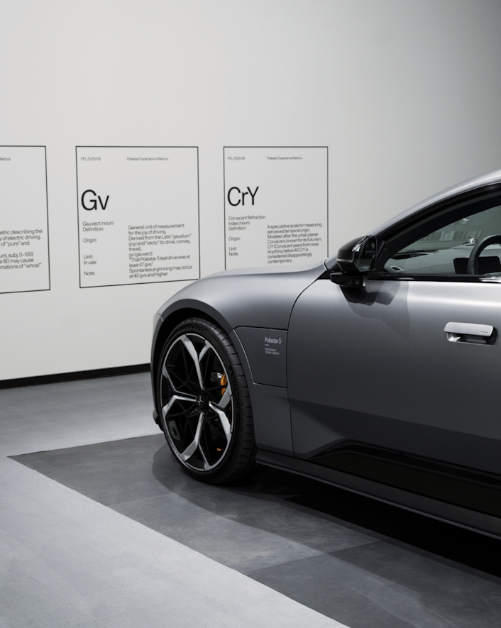 Polestar 5 inside Polestar Experience Lab