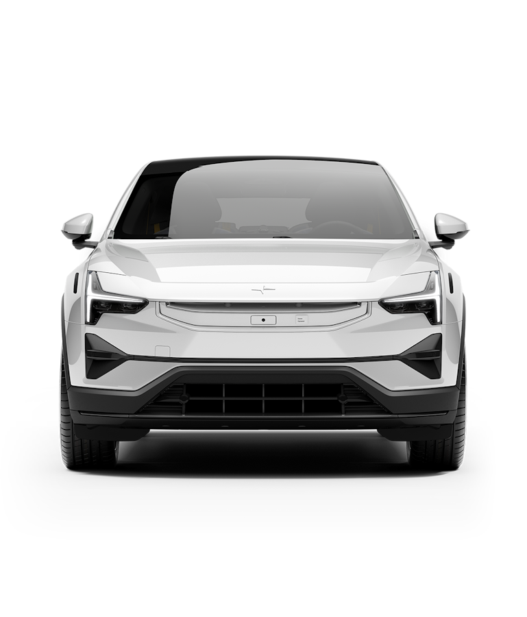 Side view of Polestar 3 electric SUV with white exterior and black accents.