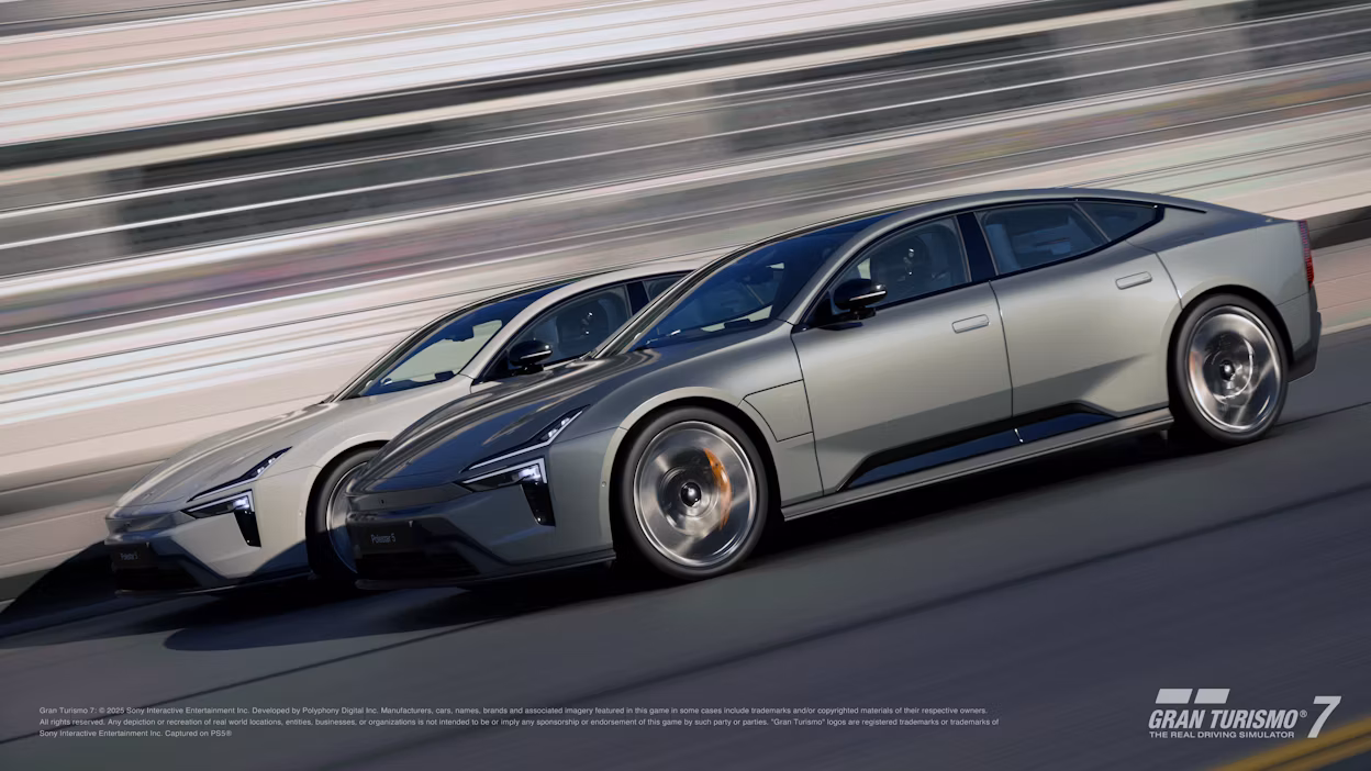 Two Polestar 5s in Gran Turismo 7 game