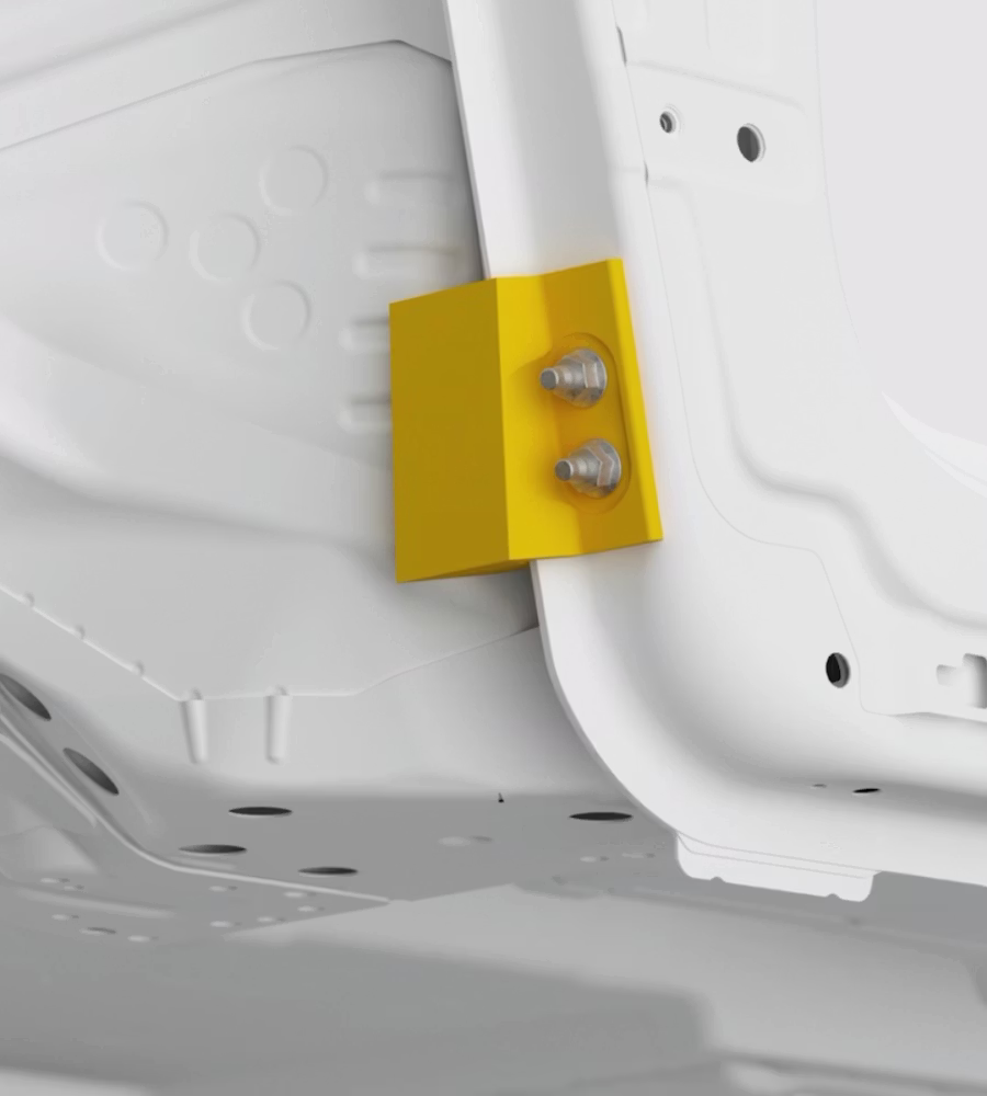 The steel and aluminium frame that protects the Polestar 2’s battery pack.