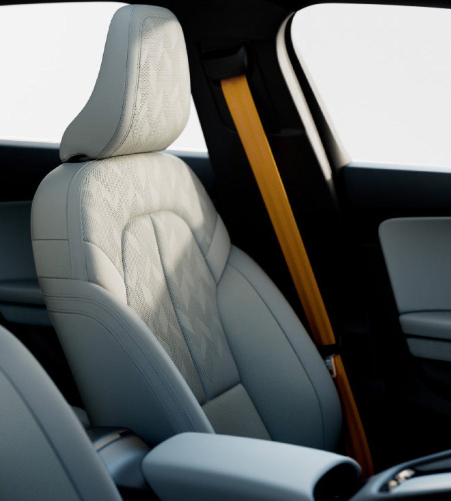 Seating and side mirror positions of Polestar 2 automatically adjusting to a driver profile setting.