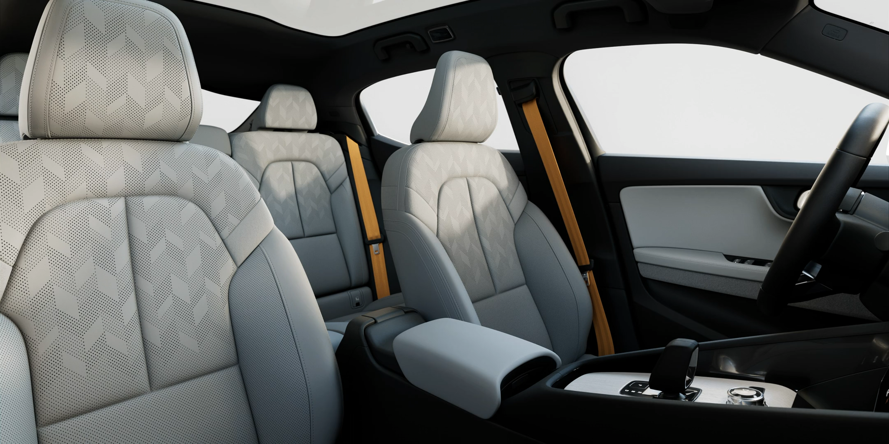 Various angles showcasing of the interior of Polestar 2.