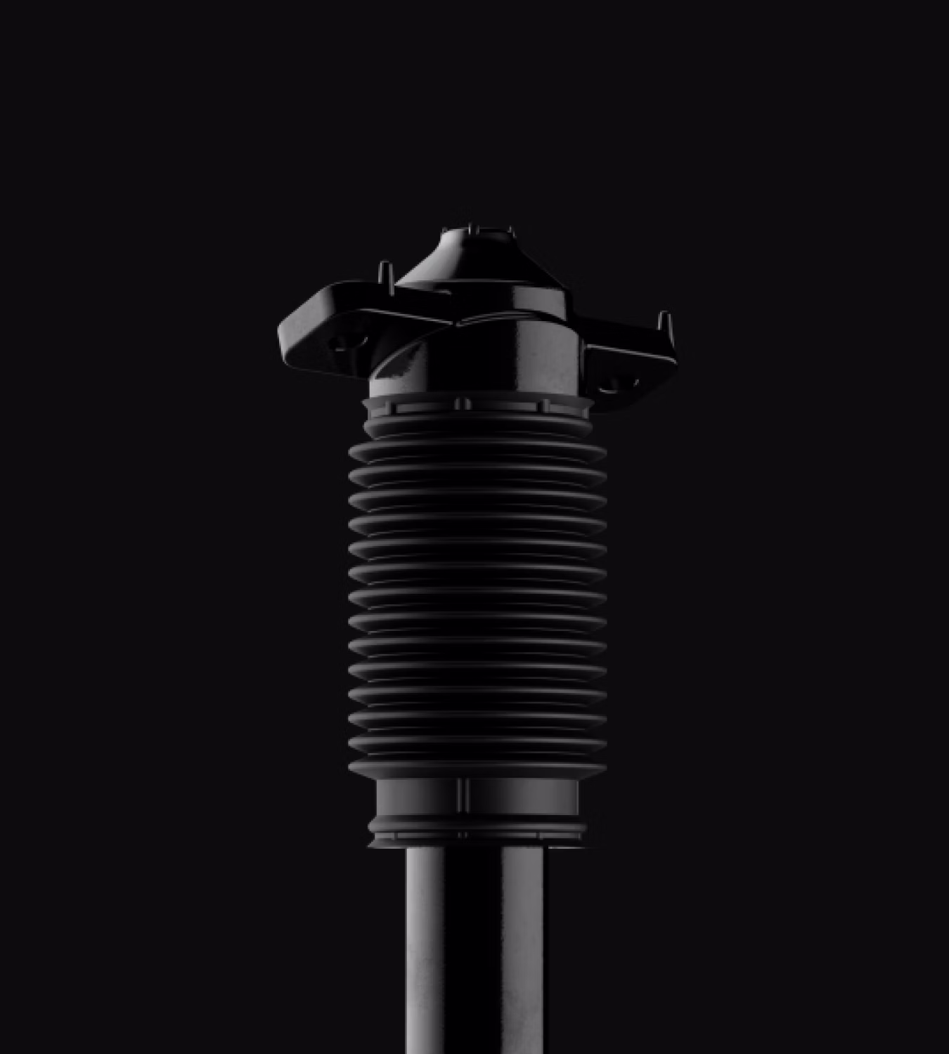 Polestar 4 coupé’s high-capacity passive dampers in a black background.