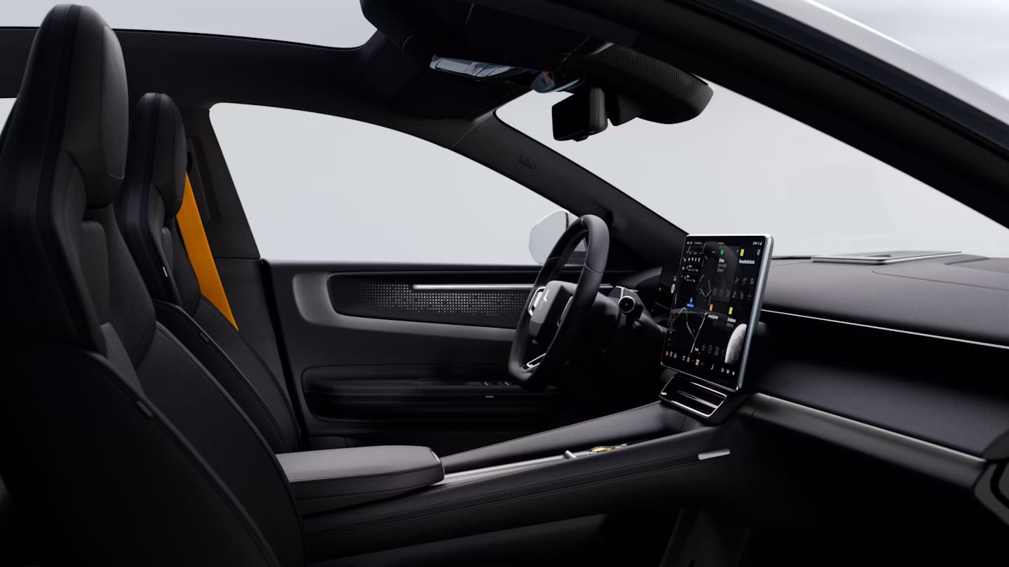 Polestar 4 coupé star knit illuminated deco and MicroTech in Charcoal